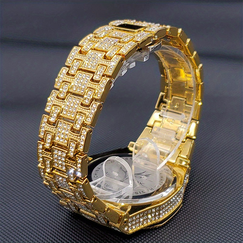 Men's Rhinestone Wrist Quartz Watch