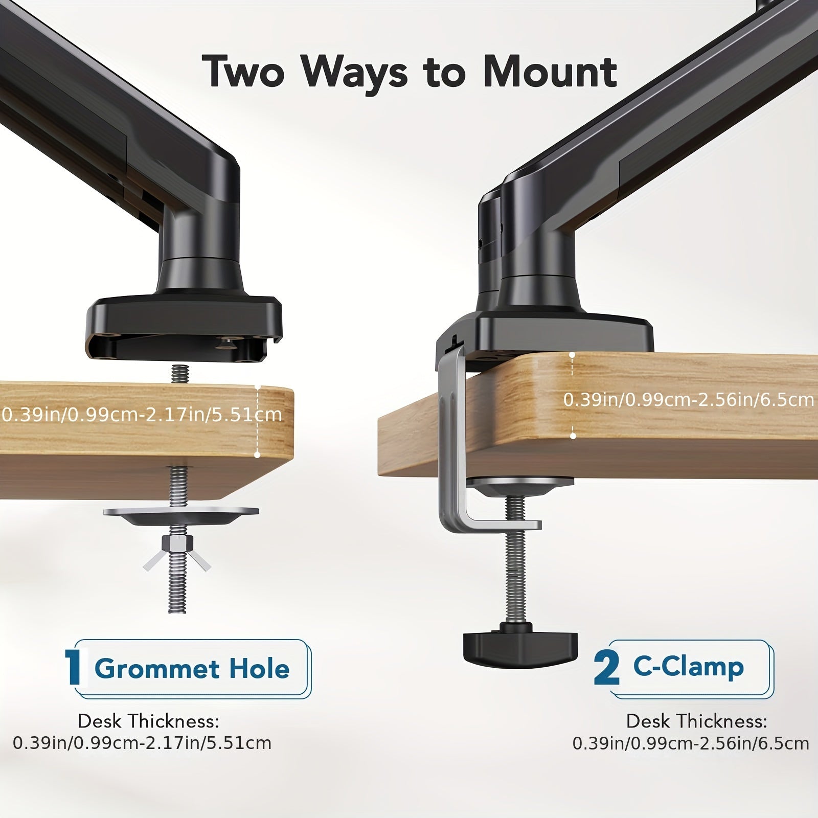 Dual Monitor Stand - 360° Adjustable, Up to 9.98KG Each Arm, 33.02-81.28cm Screens