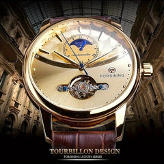 Tourbillon Design Men's Casual Watch Hollow Mechanical