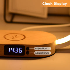 10W multifunctional wireless charging station watch, LED desk light