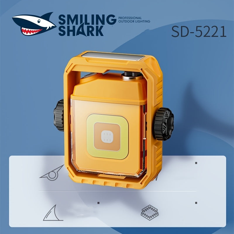 Smiling Shark SD5221 Mini Rechargeable COB Work Light - Windproof, Dual Arc Flashlight with Magnetic Mount & Power Indicator for Camping, Hiking, Everyday Use & Emergencies