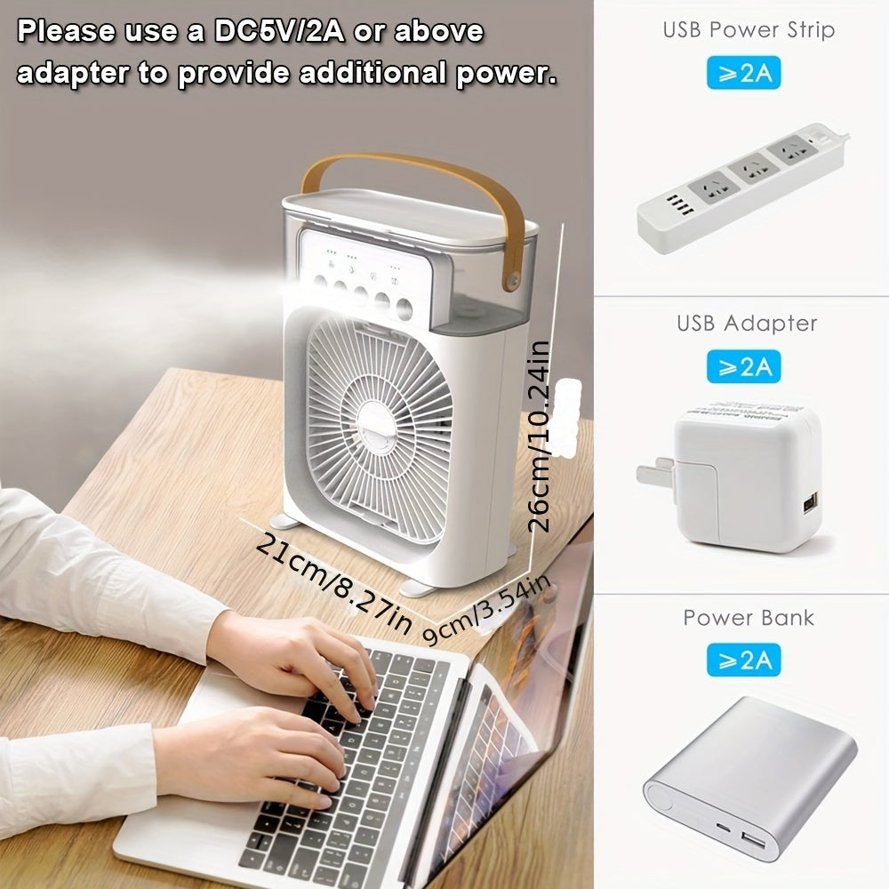 600Ml Usb Mini Fan With Five-Hole Humidification