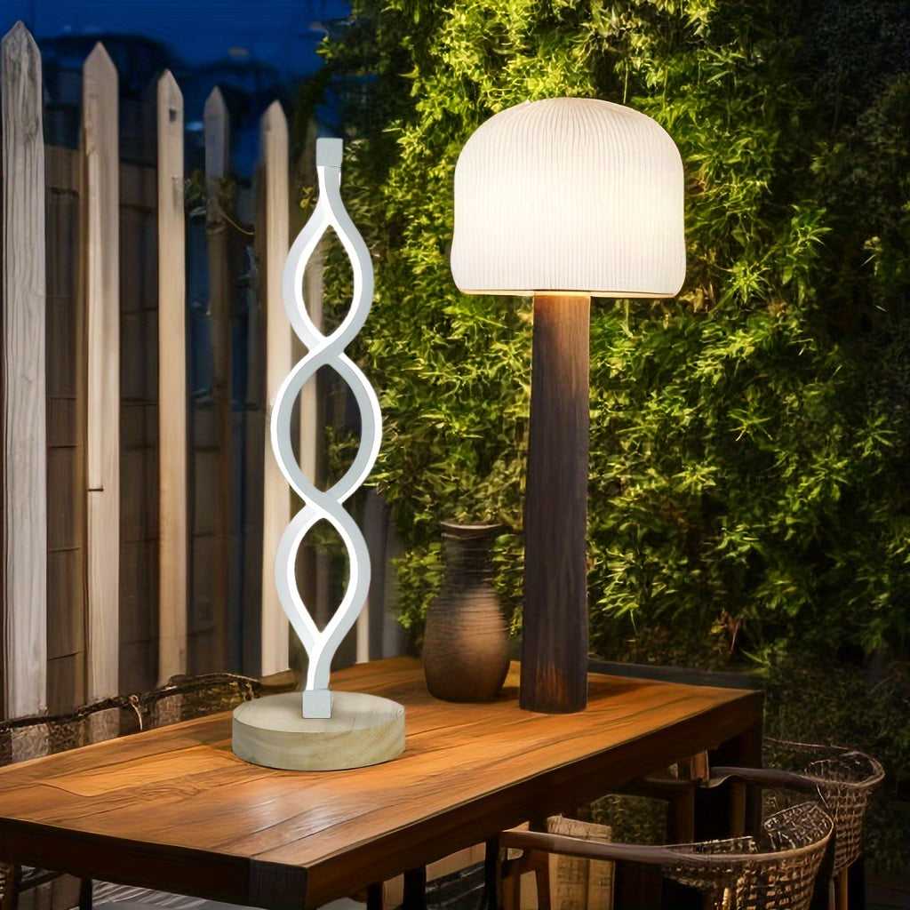 LED Spiral Table Lamp, Charging Capability