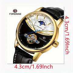 Tourbillon Design Men's Casual Watch Hollow Mechanical