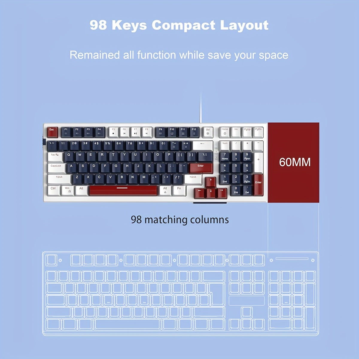 "Customizable" Ergonomic 80% Compact Mechanical Gaming Keyboard