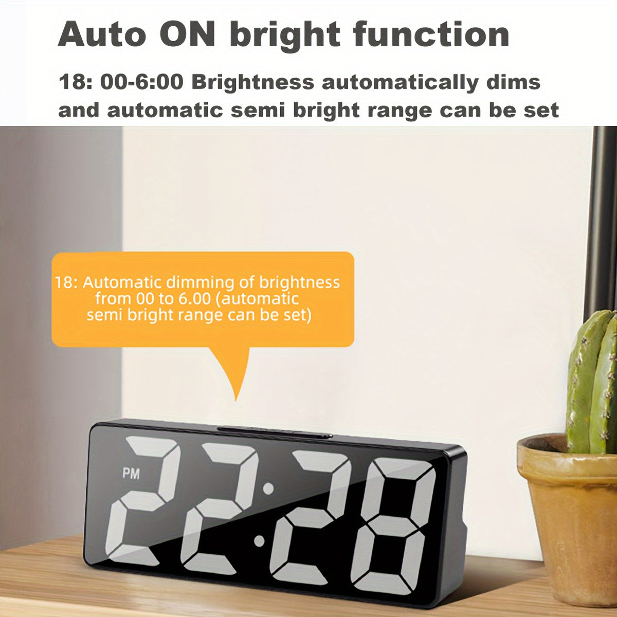 Led Digital Alarm Clock With Mirror