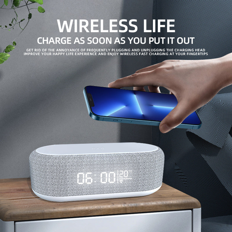 Wireless Charger With Alarm Clock, Led Indicator, Thermometer.