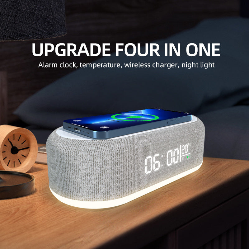 Wireless Charger With Alarm Clock, Led Indicator, Thermometer.