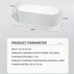 Wireless Charger With Alarm Clock, Led Indicator, Thermometer.