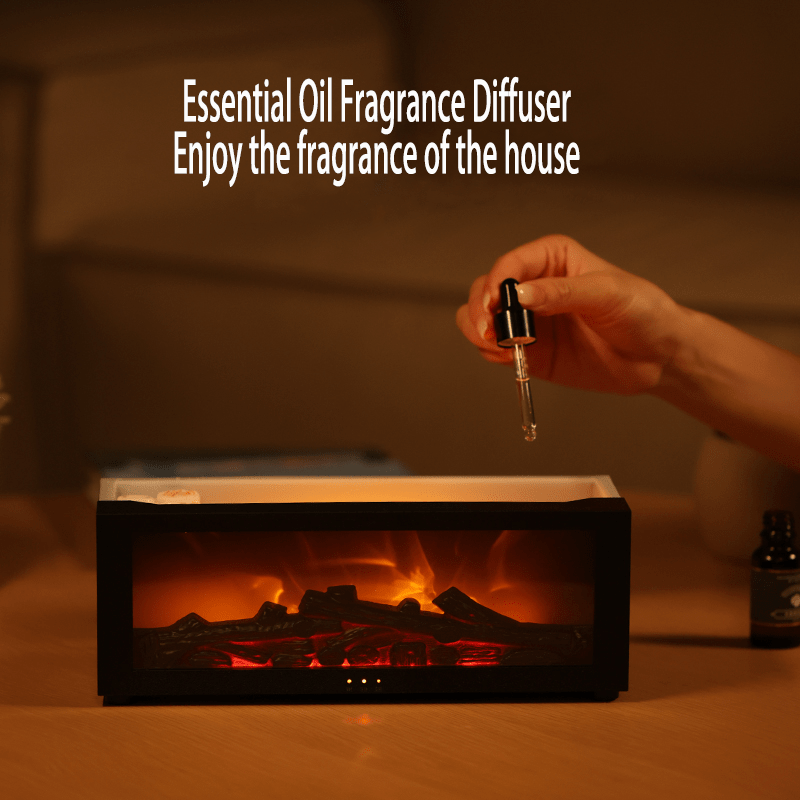 1pc, USB-Powered Simulated Flame Aroma Diffuser, Long-Lasting Bedroom Humidifier, Home Fireplace Aroma Diffuser, Office & Bathroom Lighting, Holiday & Christmas Gift, No Battery Included