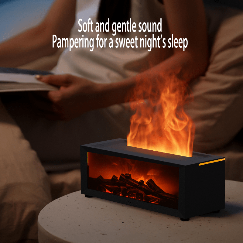 1pc, USB-Powered Simulated Flame Aroma Diffuser, Long-Lasting Bedroom Humidifier, Home Fireplace Aroma Diffuser, Office & Bathroom Lighting, Holiday & Christmas Gift, No Battery Included