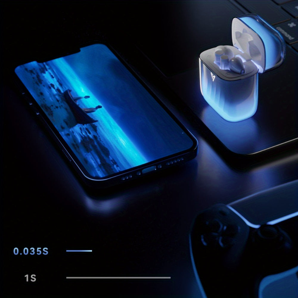 High-Quality Luminous Gaming Wireless Earbuds With Active Noise Cancellation, Long Battery Life, Volume Control, And Built-in Microphone - Compatible With Smartphones