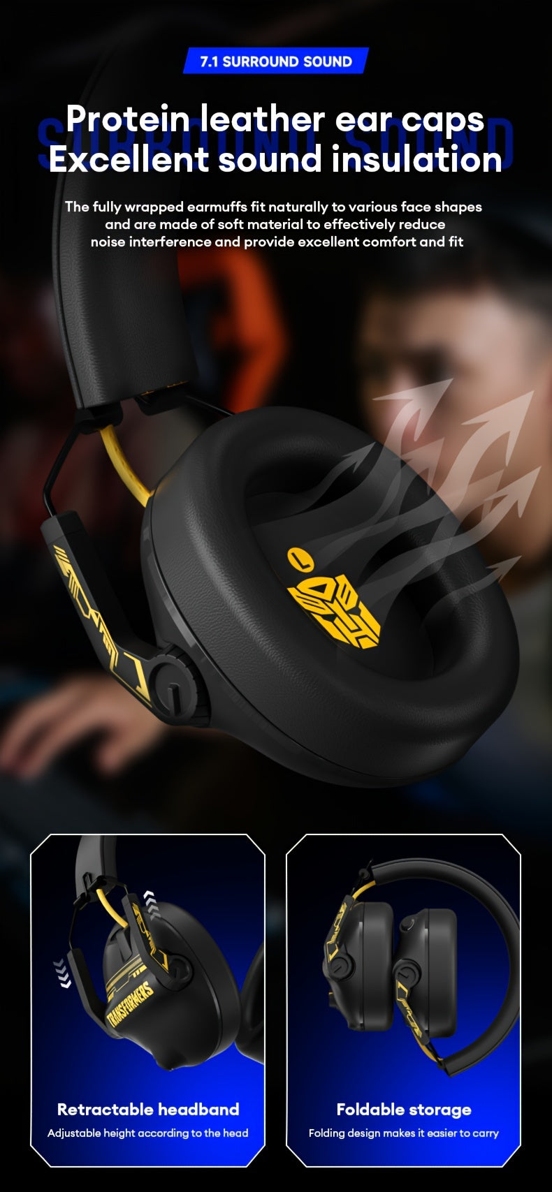 Transformers Wireless Gaming Headset Surrounded Sound