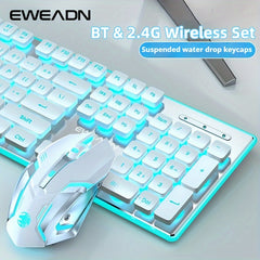 EWEADN BT & 2.4G Wireless Gaming Keyboard and Mouse Combo Rechargable