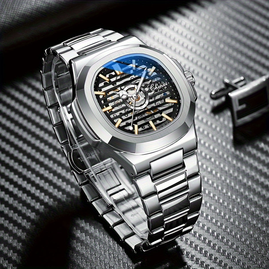 Men's Mechanical Watch, Classic Business Casual Steel Strap