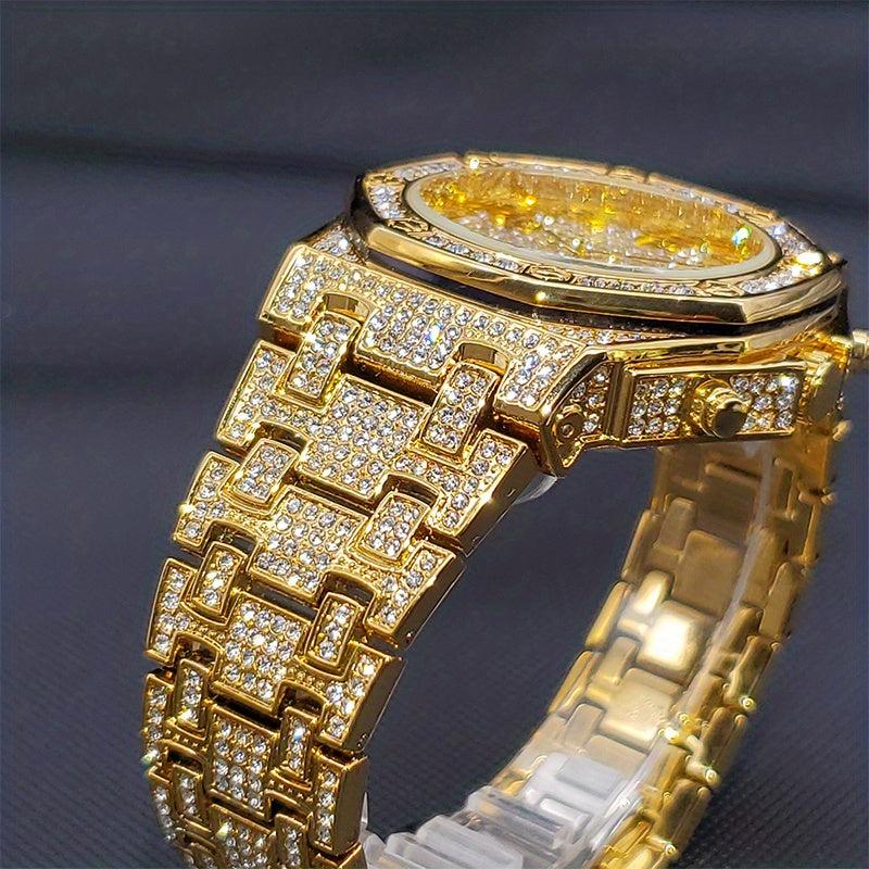 Men's Rhinestone Wrist Quartz Watch