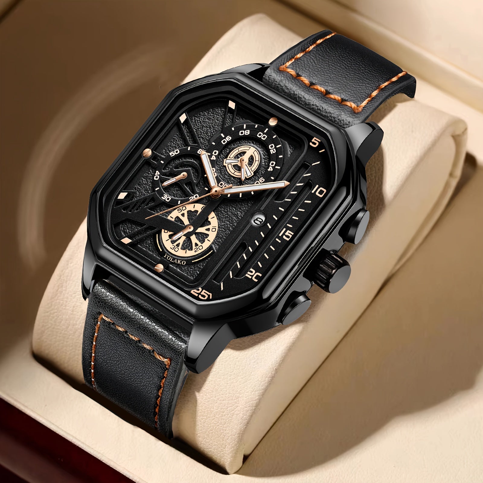 Fashion Business Men Watch Square