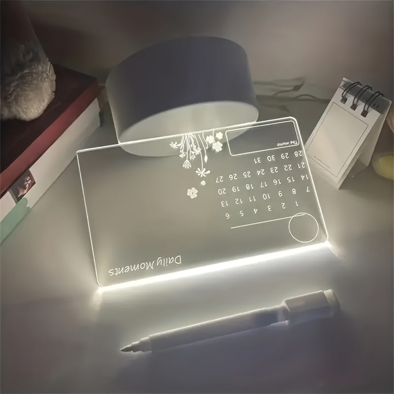 3D Handwritten Night Light, Calendar