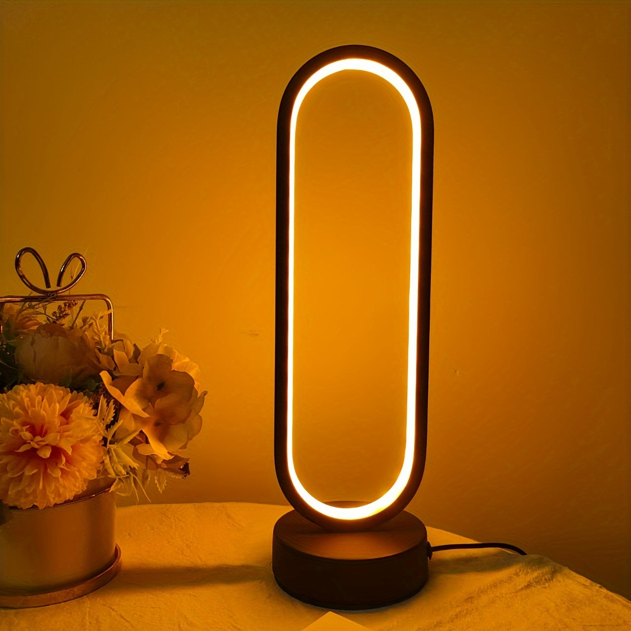 LED Wood Desk Lamp, Bedroom Bedside Night Light