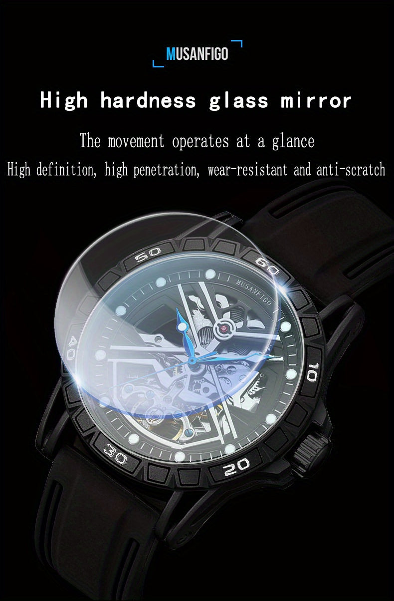 Men's Automatic Mechanical Watch, Double-sided Hollow Luminous Waterproof Watch