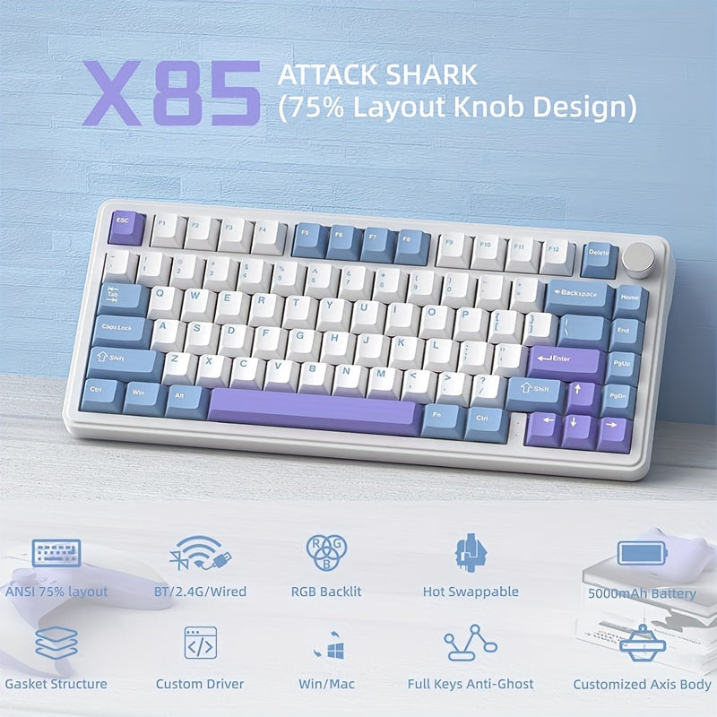 ATTACK SHARK X85 Compact Mechanical Gaming Keyboard