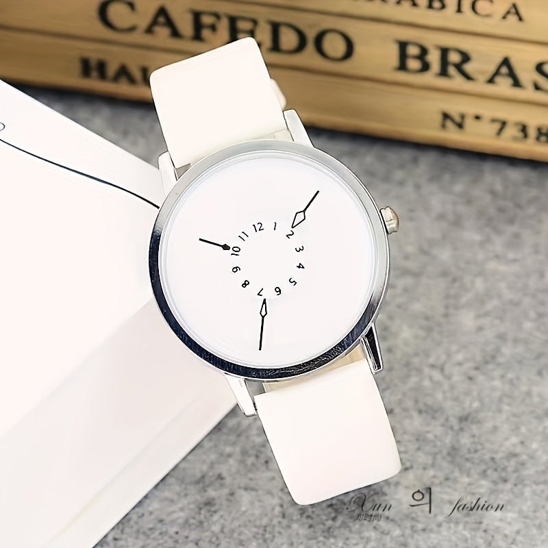 Casual Round Pointer Quartz Watch Women