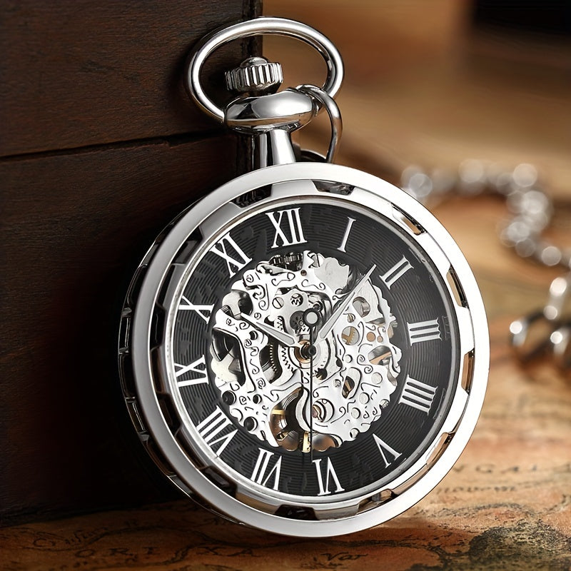 Retro Hollow Mechanical Pocket Watch, Waterproof Semi-automatic