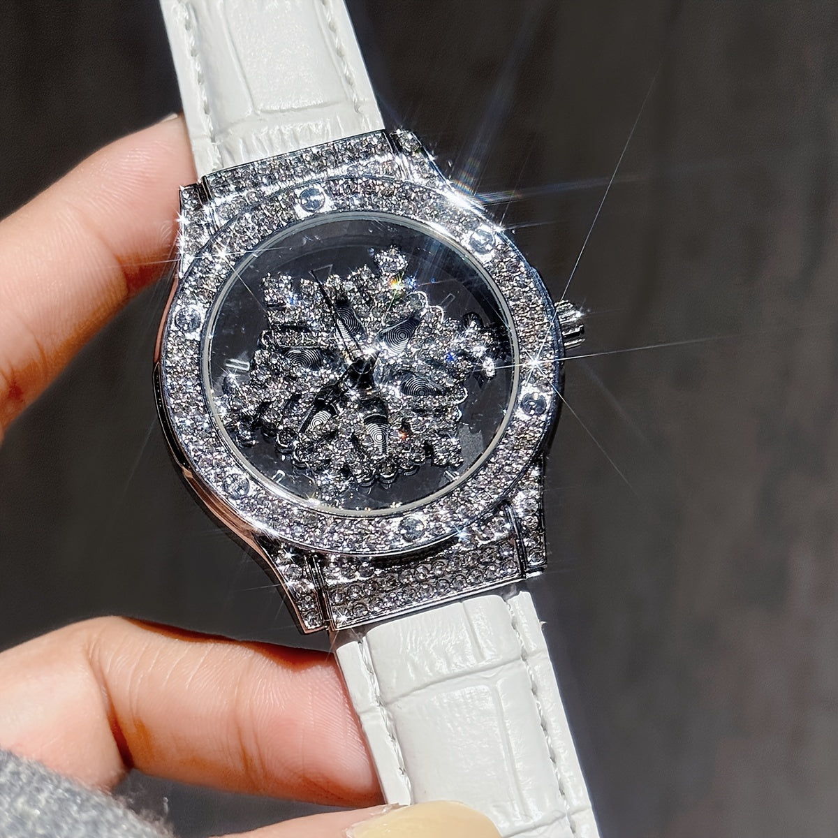 Women's Quartz Watch with Rhinestone Accents