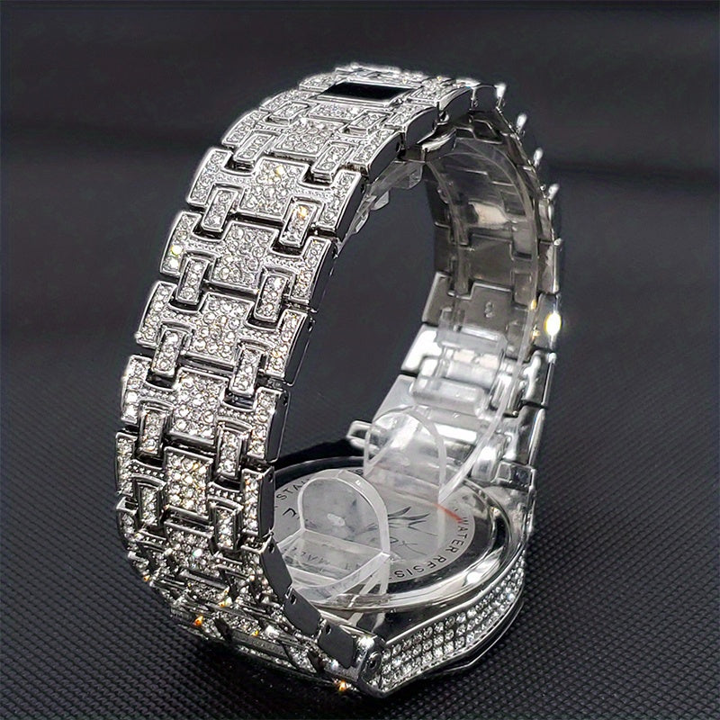 Men's Rhinestone Wrist Quartz Watch