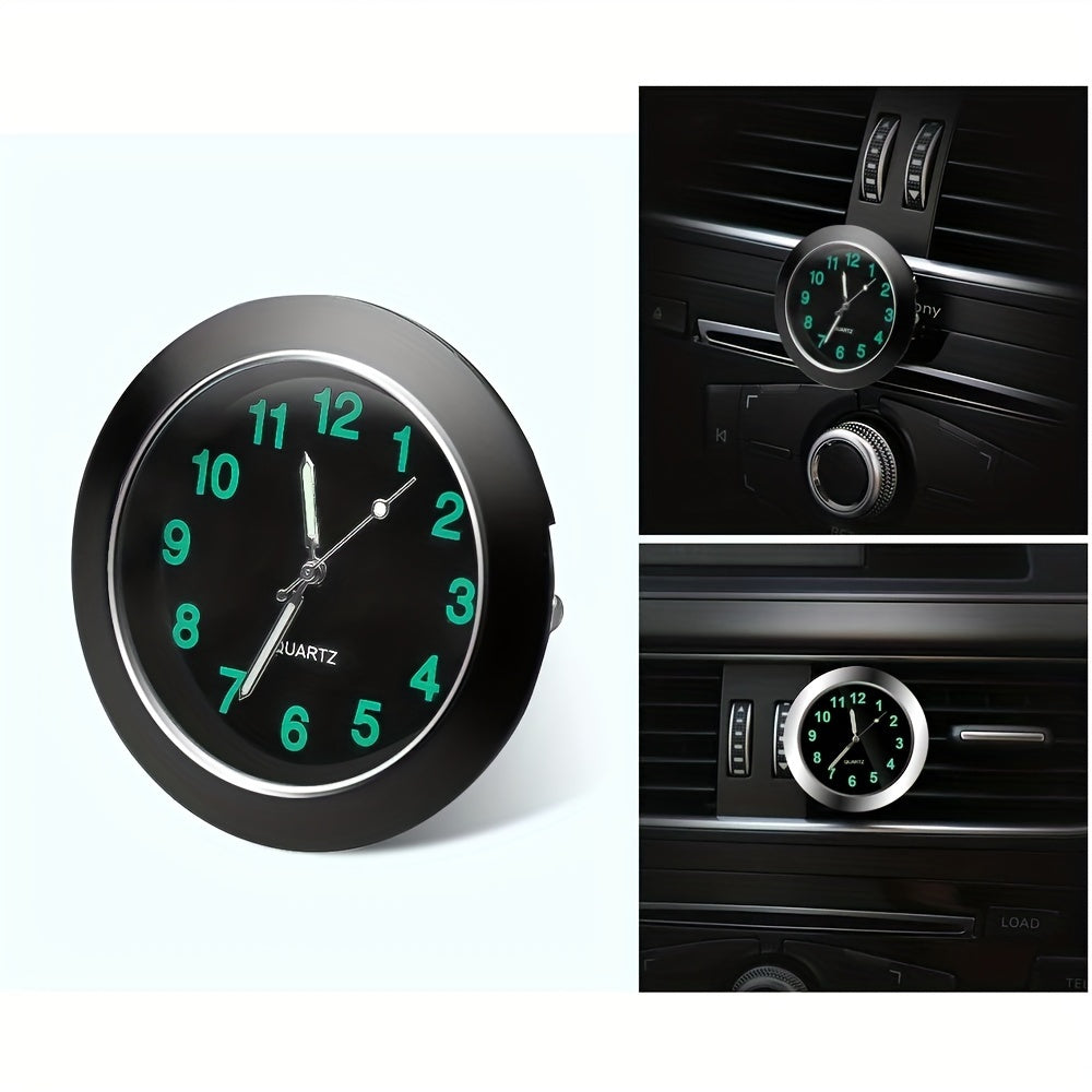 Universal Round Car Clock Stick On Electronic Watch Dashboard Decoration Cars