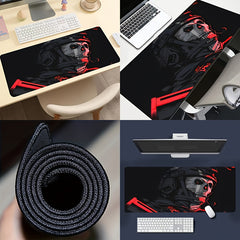 1pc Extended Gaming Mouse Pad with Red Skull Design