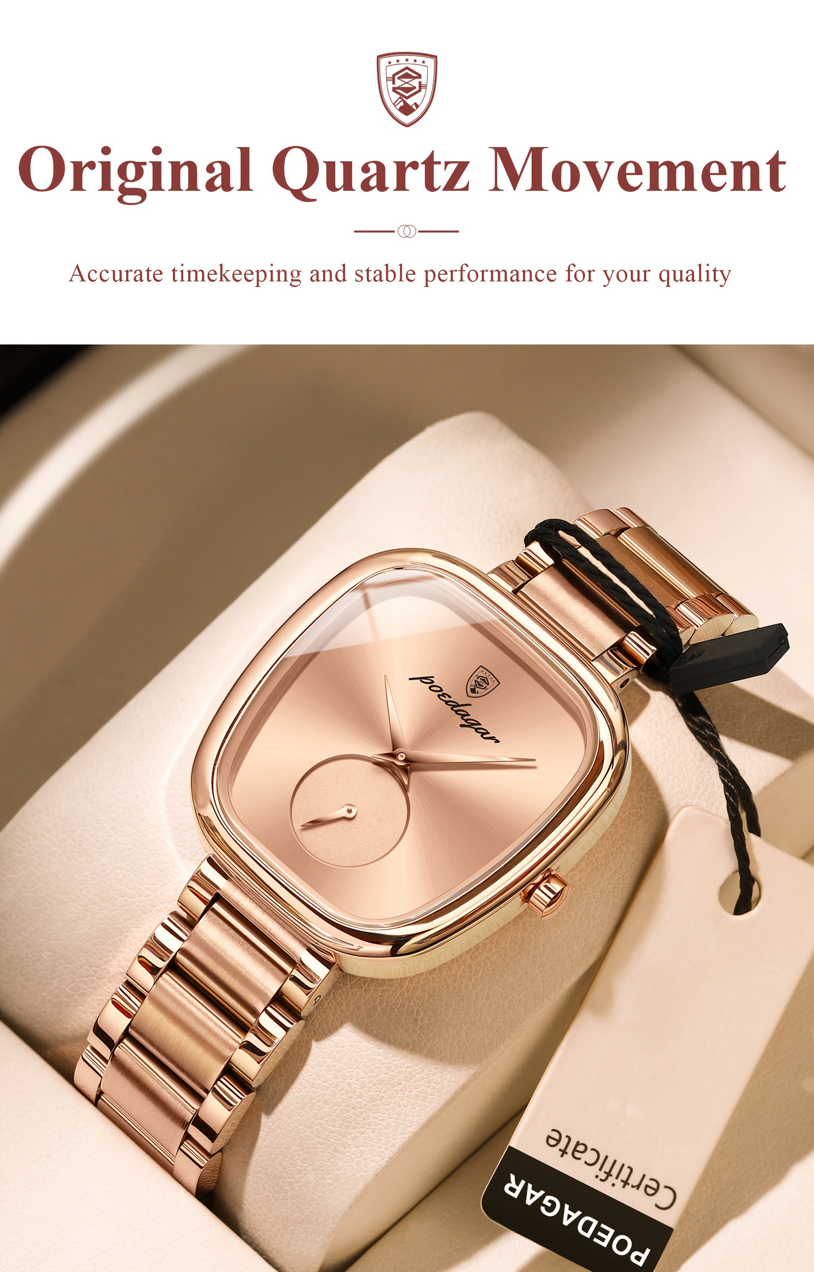 Casual Square Quartz Wrist Watch for Women