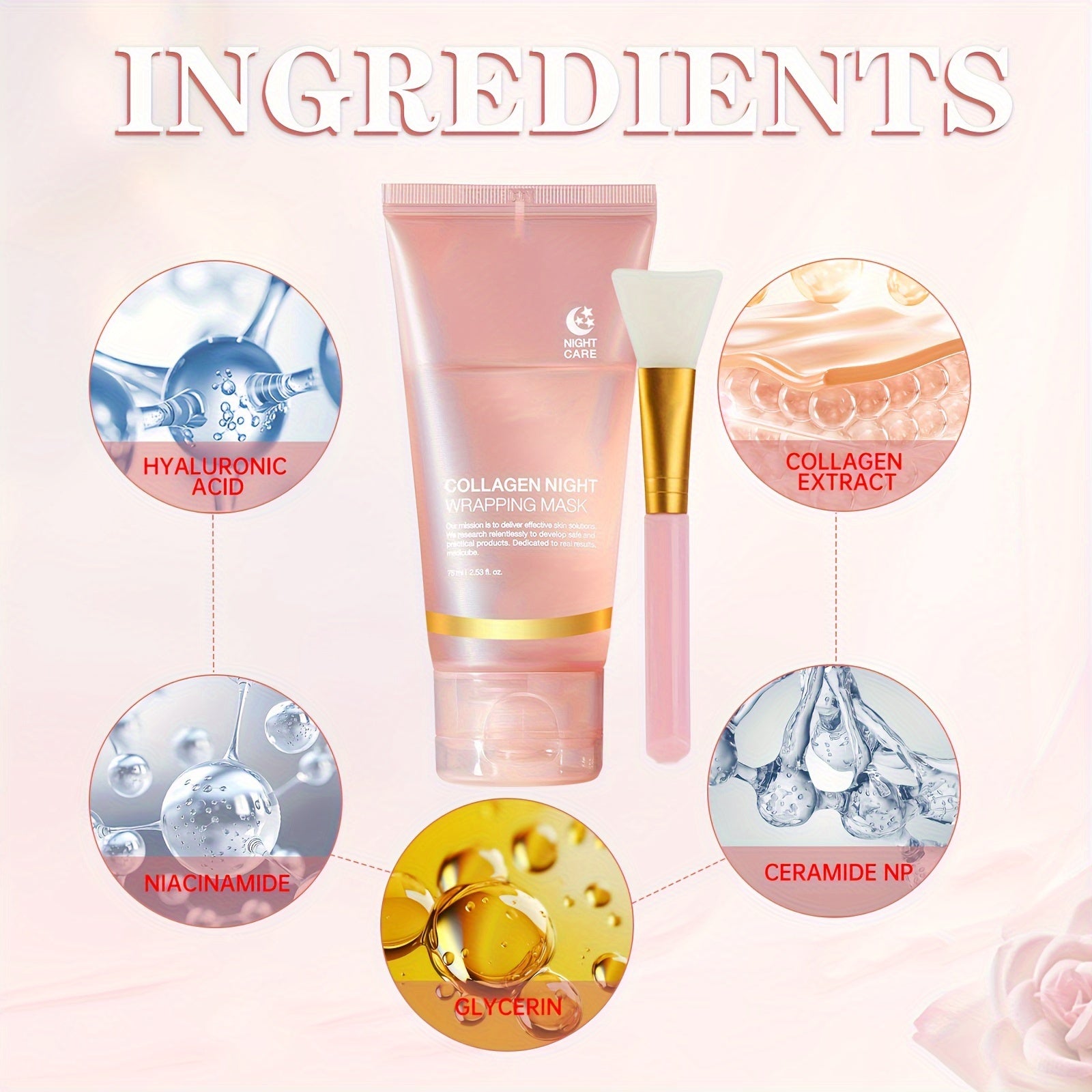 75ml Collagen Night Care Peel-Off Mask with Jelly Brush