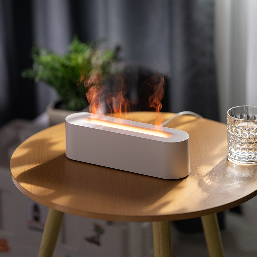 Mini Air Humidifier - Cool Mist Aroma Diffuser with Colorful Flame Effect