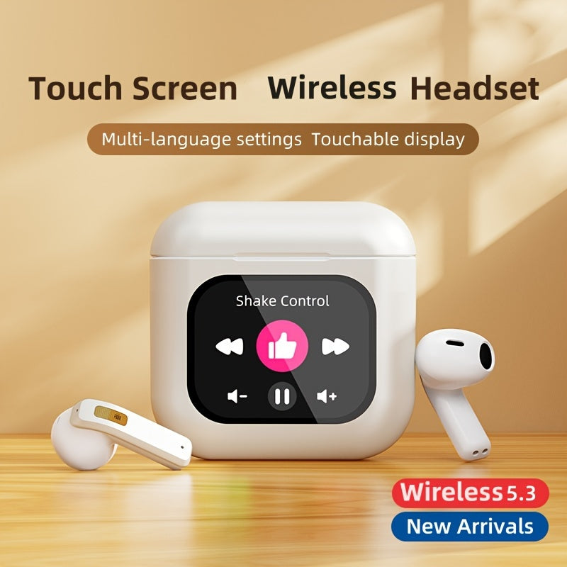 Touch Screen ENC Wireless Earbuds With Screen