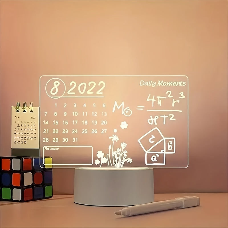 3D Handwritten Night Light, Calendar