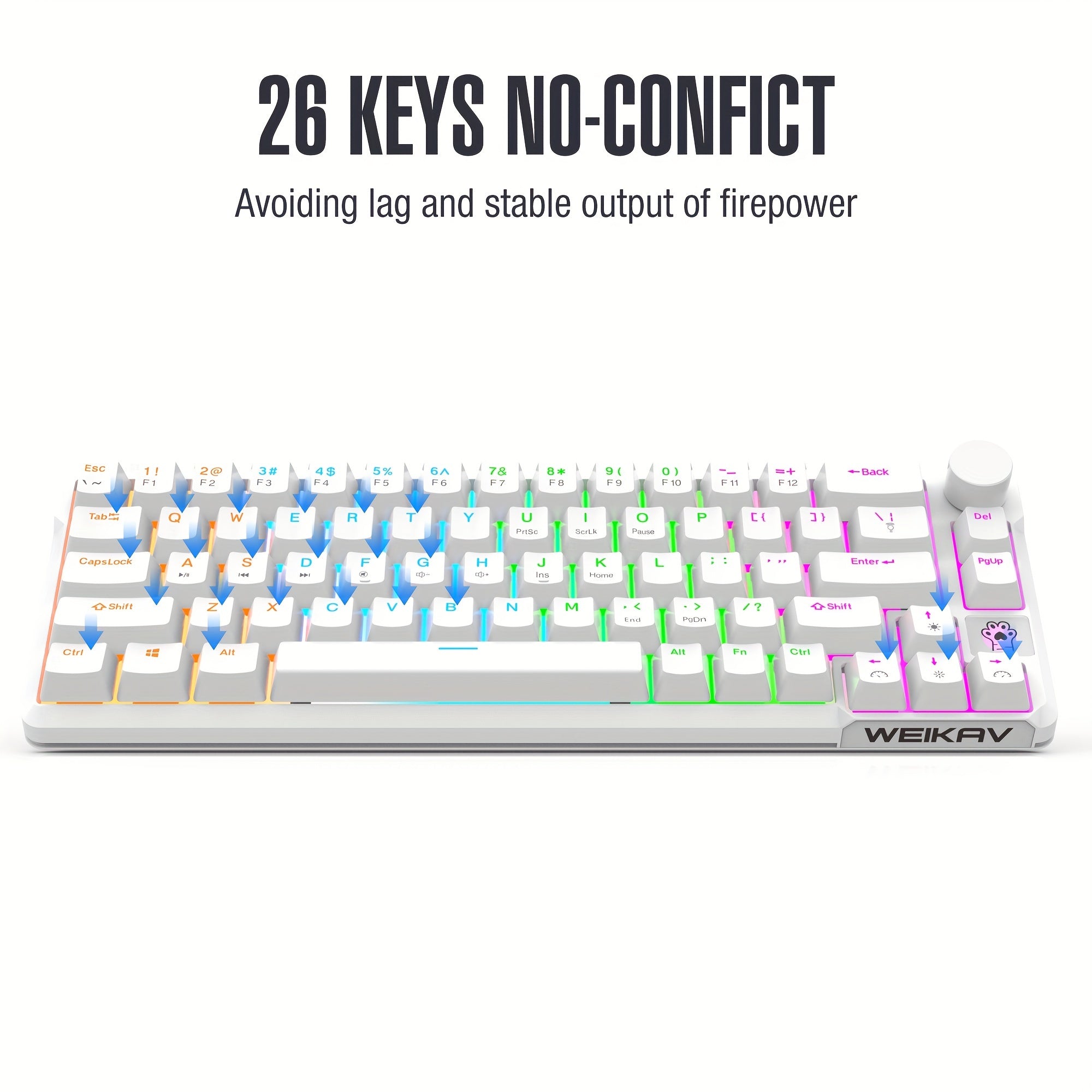 65-key USB Wired, Gaming Mini Keyboard, RGB Lighting