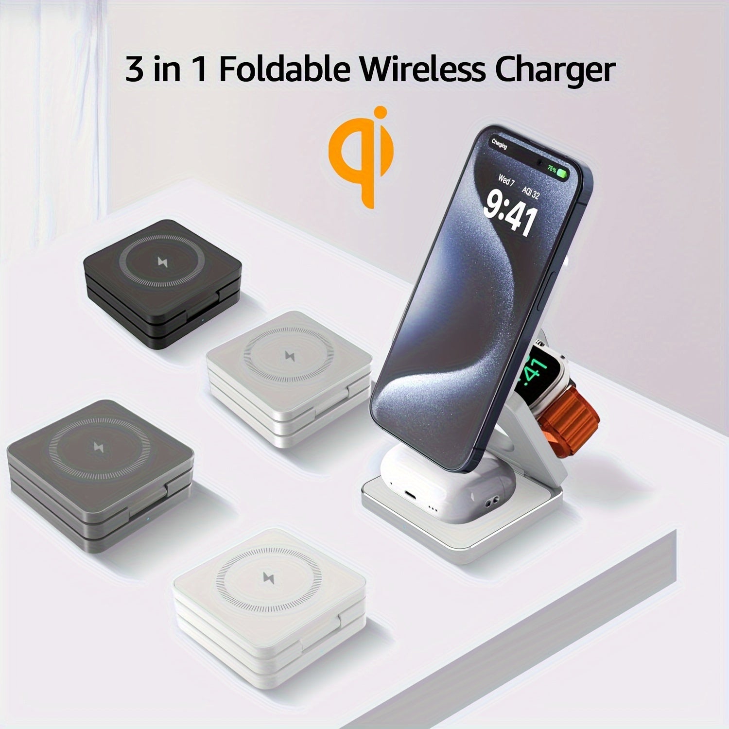 Magnetic 3-In-1 Fast Wireless Charger