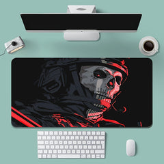 1pc Extended Gaming Mouse Pad with Red Skull Design