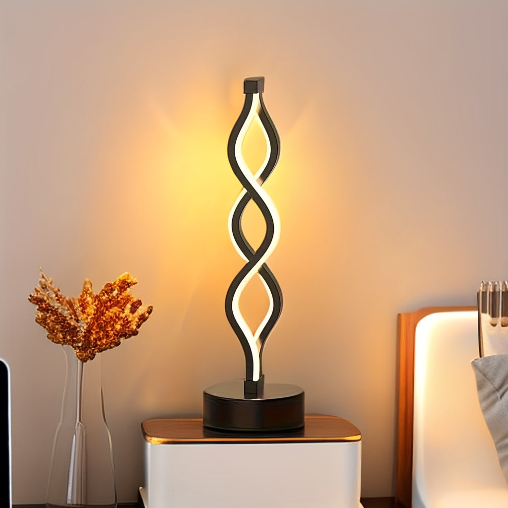 LED Spiral Table Lamp, Charging Capability