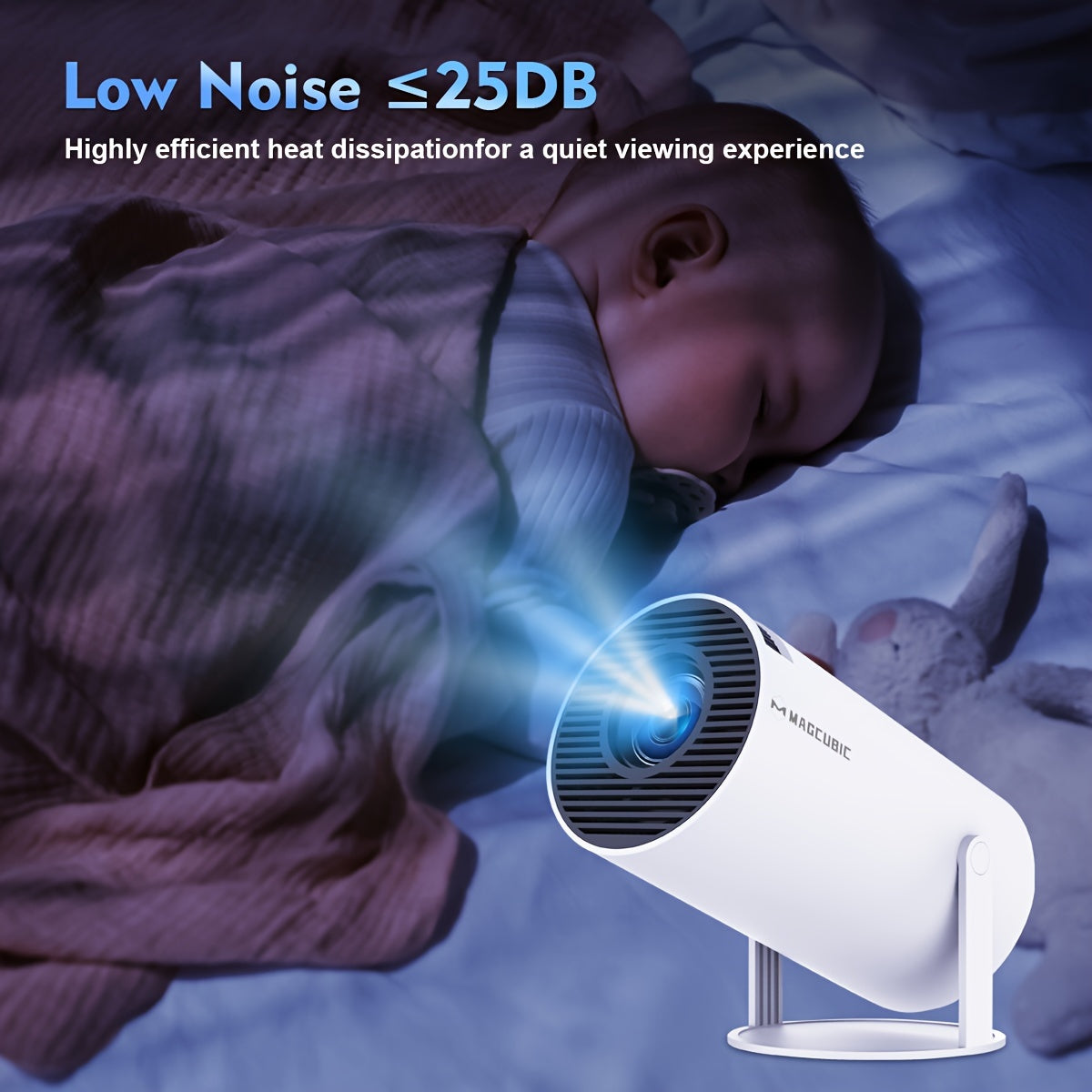 Projector For Android 11.0 200ANSI WiFi6 HD 1280*720p Wireless