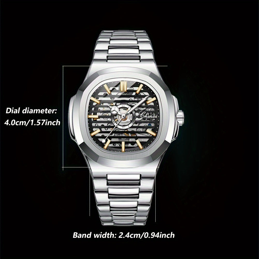 Men's Mechanical Watch, Classic Business Casual Steel Strap