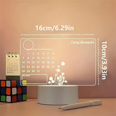 3D Handwritten Night Light, Calendar