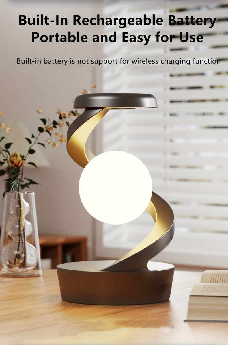 Hand-Wave Controlled LED Desk Lamp with 600mAh Battery, Floating Rotating Light