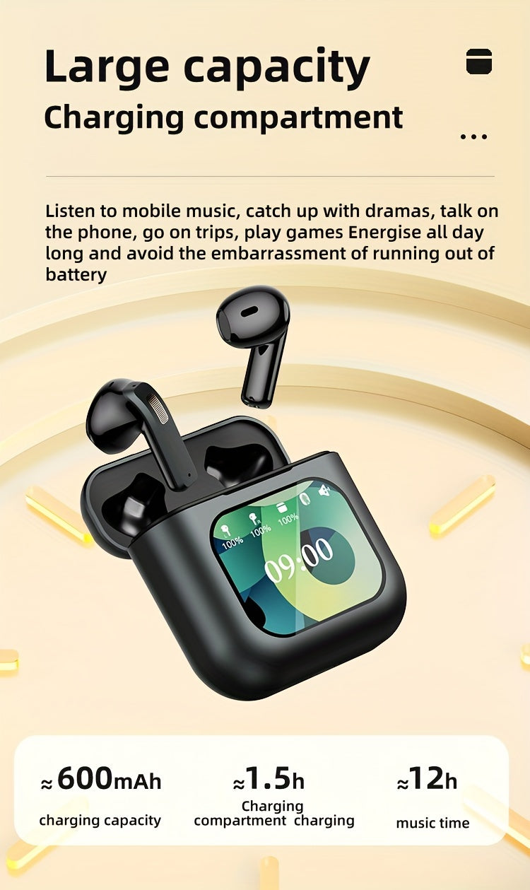 Touch Screen ENC Wireless Earbuds With Screen