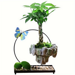 Elegant Metal Floating Island Bonsai Pot