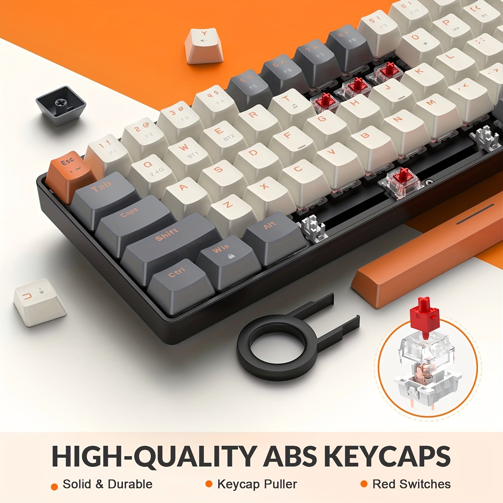 K68 60% Wireless Mechanical Keyboard, BT 5.0/2.4GHz