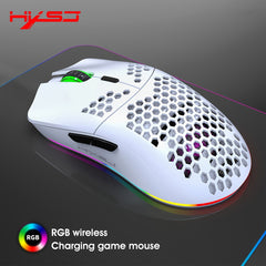 HXSJ Wireless Mouse, 2.4G Built-in, Rechargeable Battery, RGB Lighting