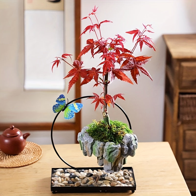 Elegant Metal Floating Island Bonsai Pot