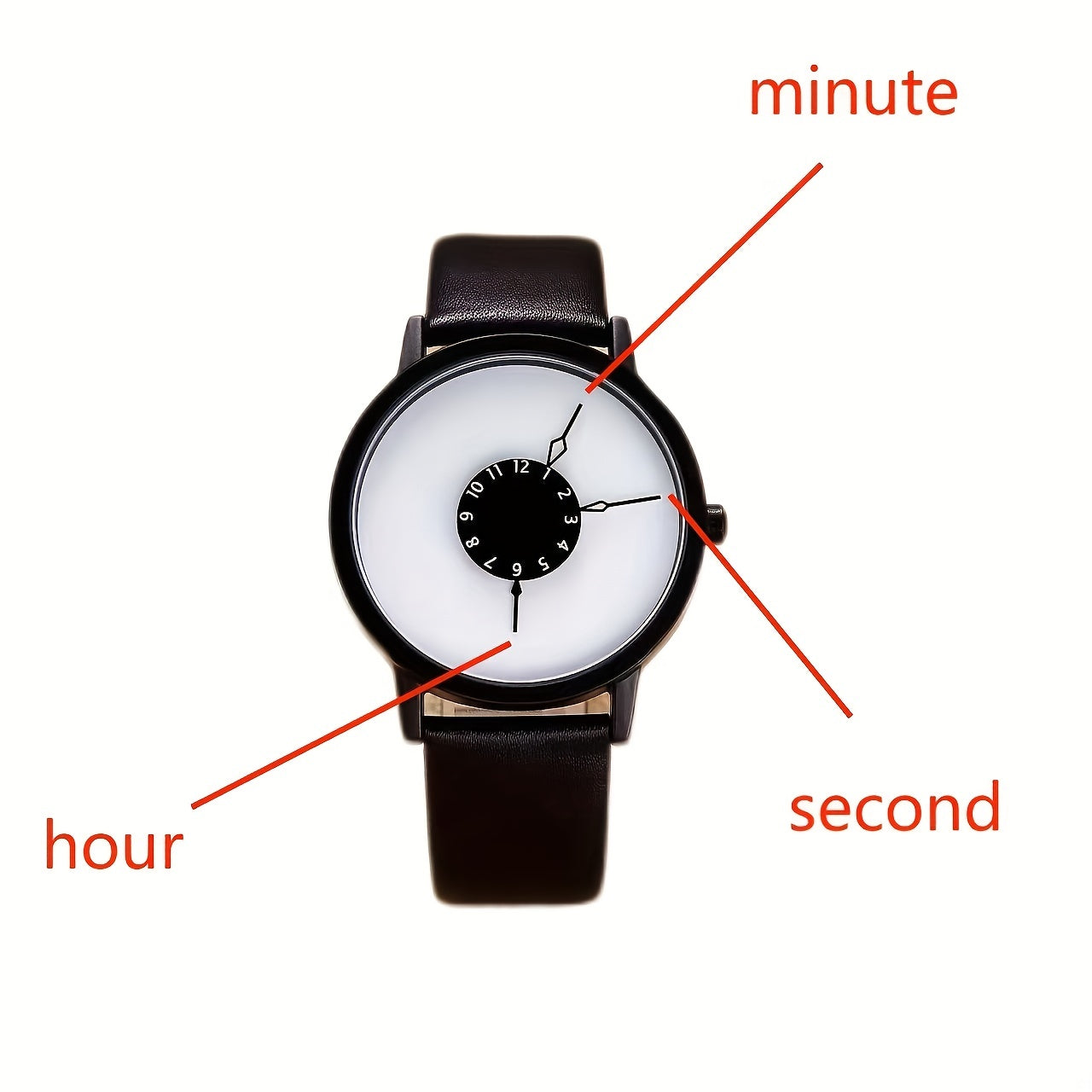 Casual Round Pointer Quartz Watch Women